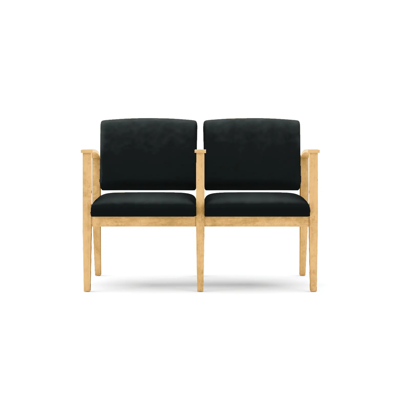 Mason Street Wood 2-Seat Sofa with Center Arm in Premium Upholstery