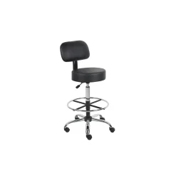 Medical Armless Vinyl Stool with Adjustable Seat Height and Foot Ring