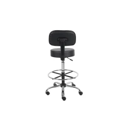 Medical Armless Vinyl Stool with Adjustable Seat Height and Foot Ring