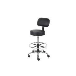 Medical Armless Vinyl Stool with Adjustable Seat Height and Foot Ring