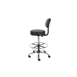 Medical Armless Vinyl Stool with Adjustable Seat Height and Foot Ring