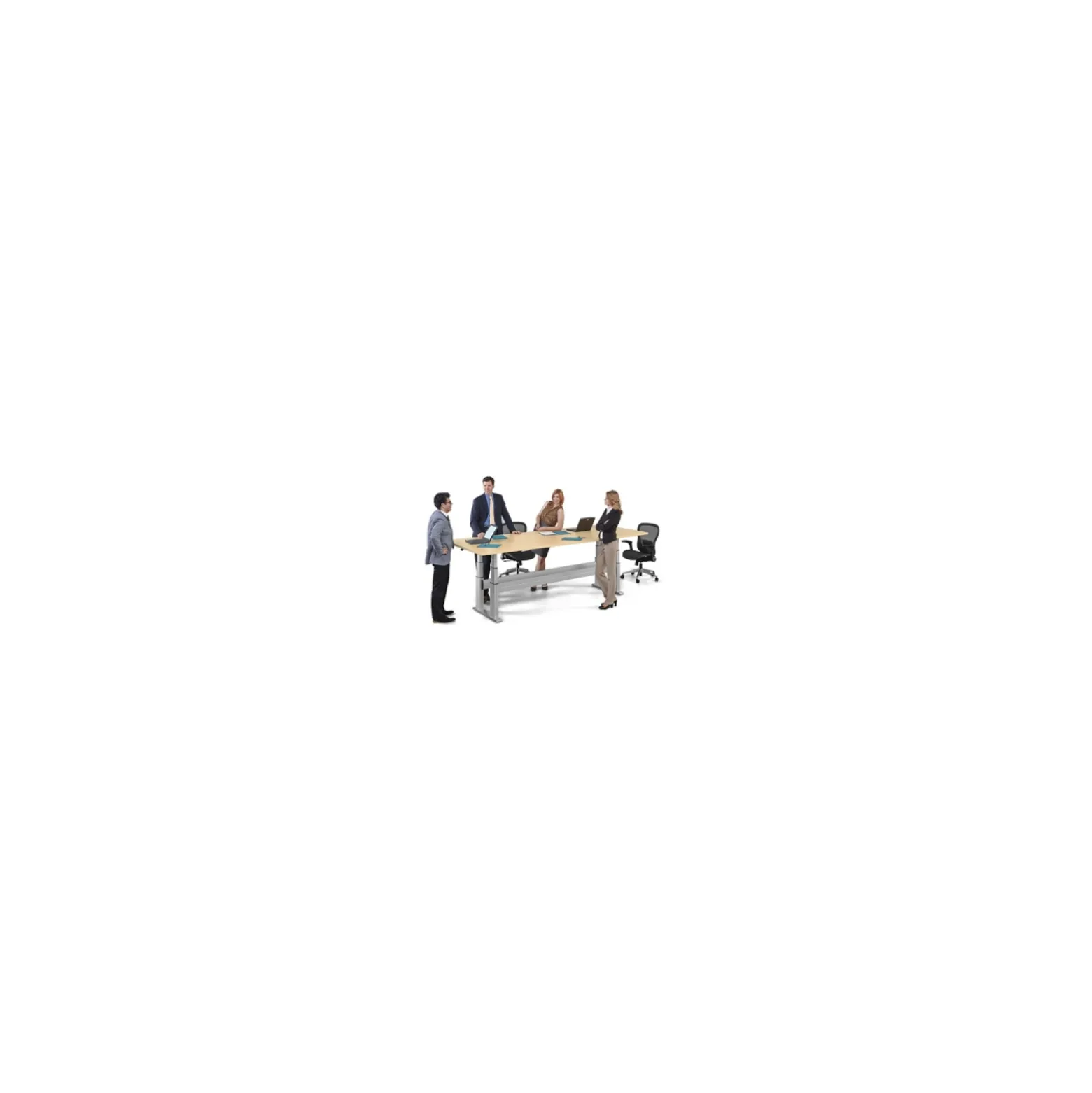 Meridian Adjustable Height Conference Rectangular Table - 84"W x 42"D