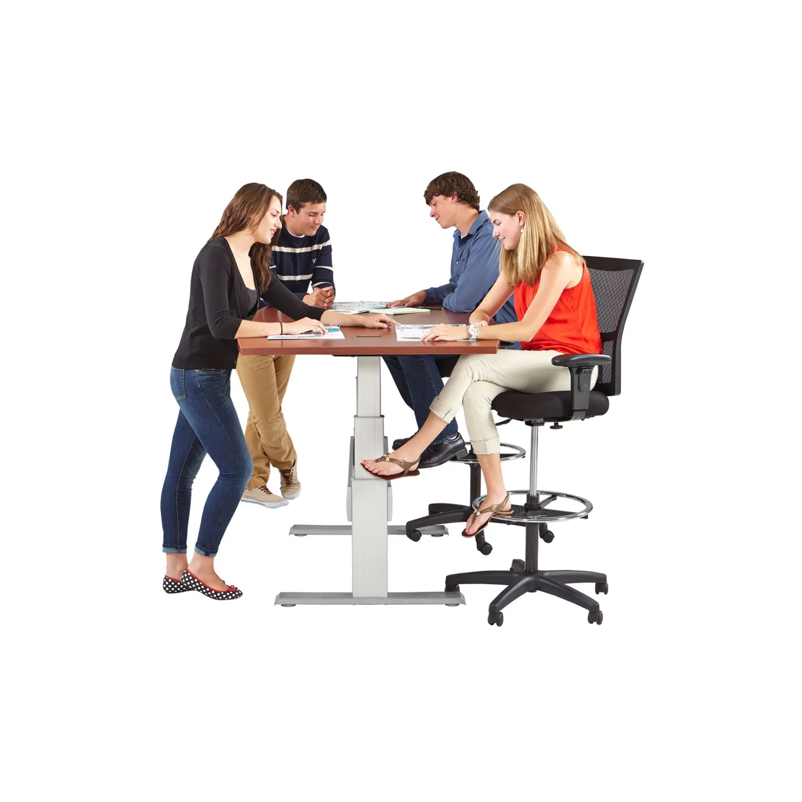 Meridian Adjustable Height Rectangular Conference Table - 72"W x 42"D