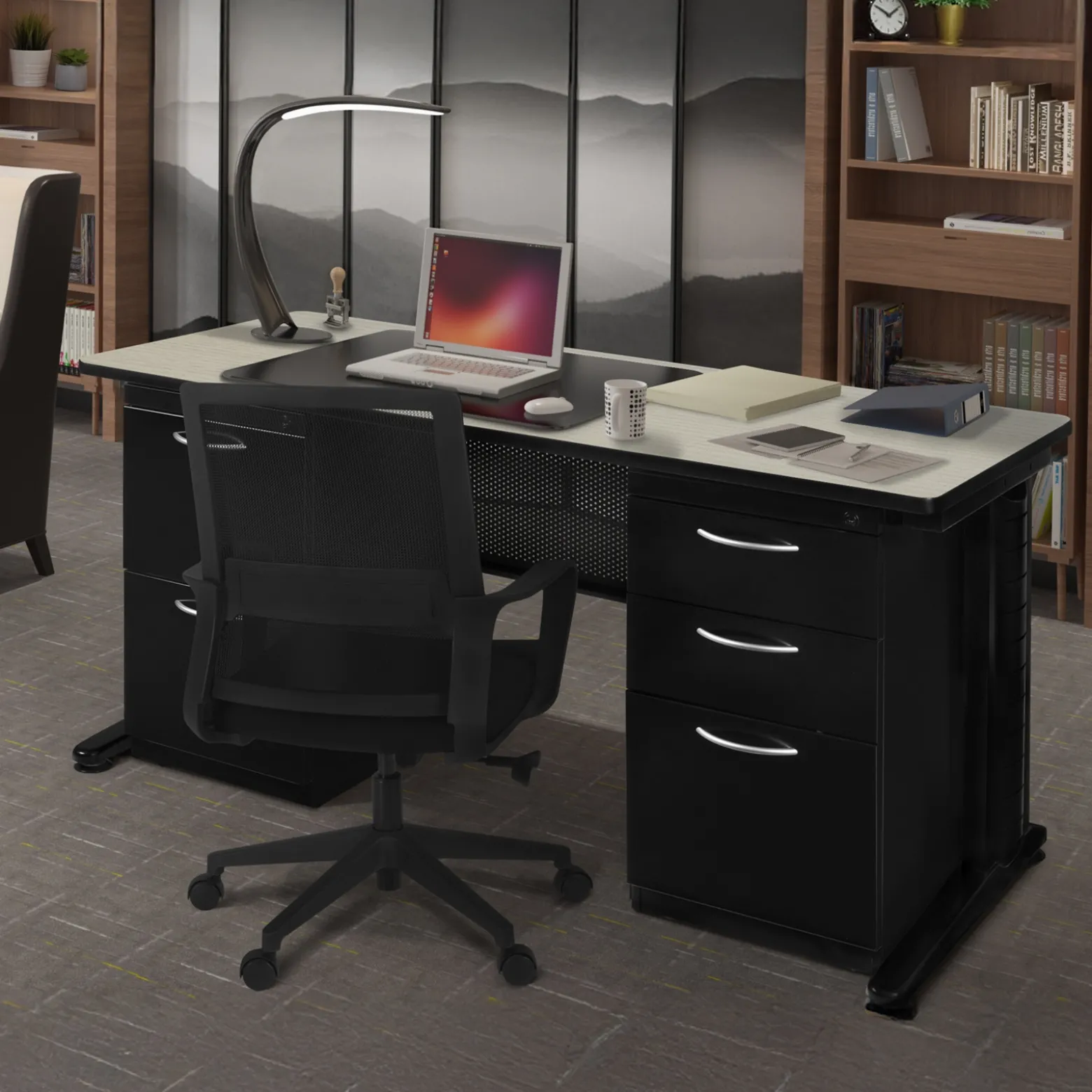 Merit Double Pedestal Desk - 60"W x 24"D