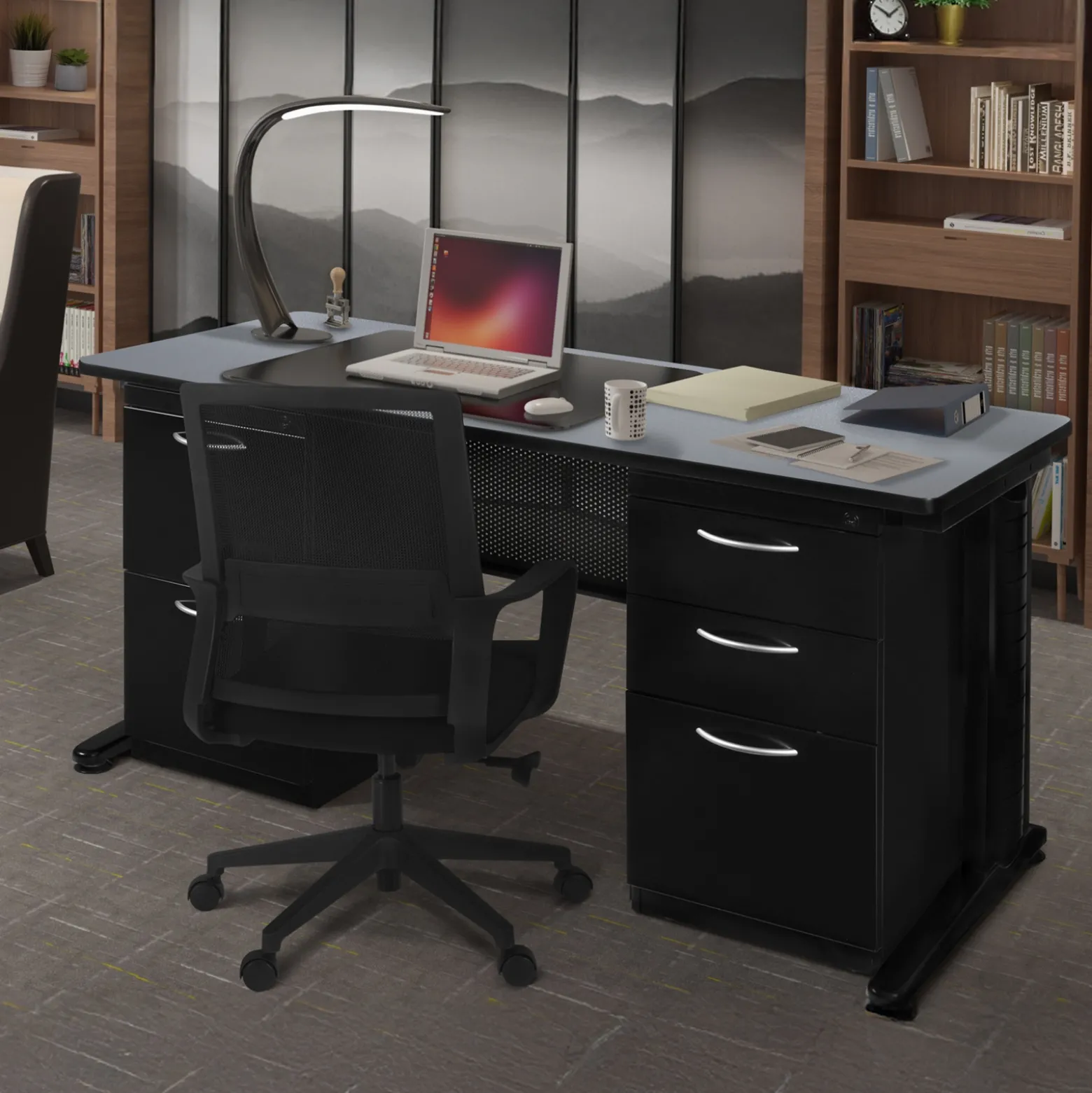 Merit Double Pedestal Desk - 66"W x 30"D