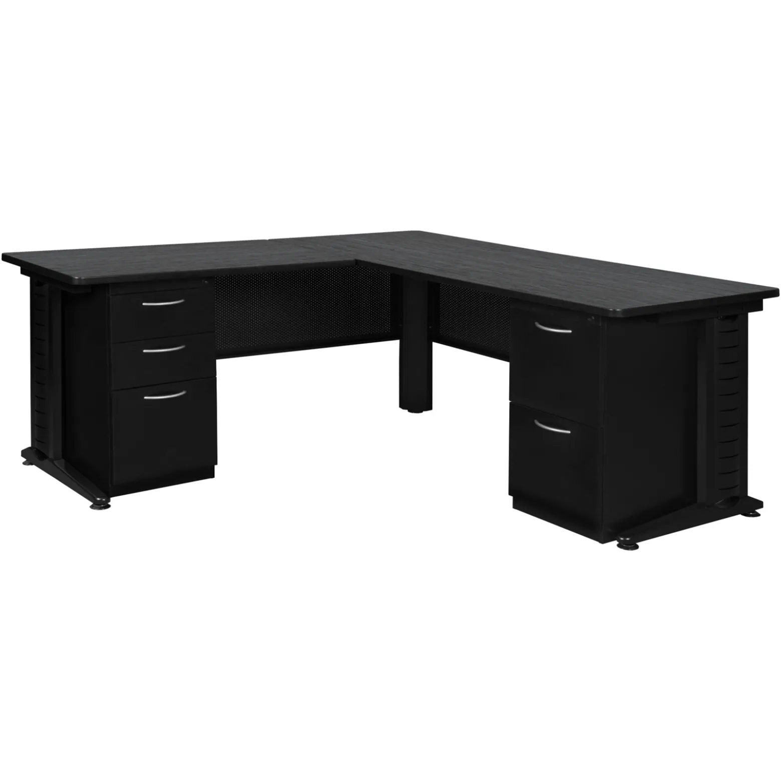 Merit Double Pedestal L-Shaped Desk - 72"W x 72"D