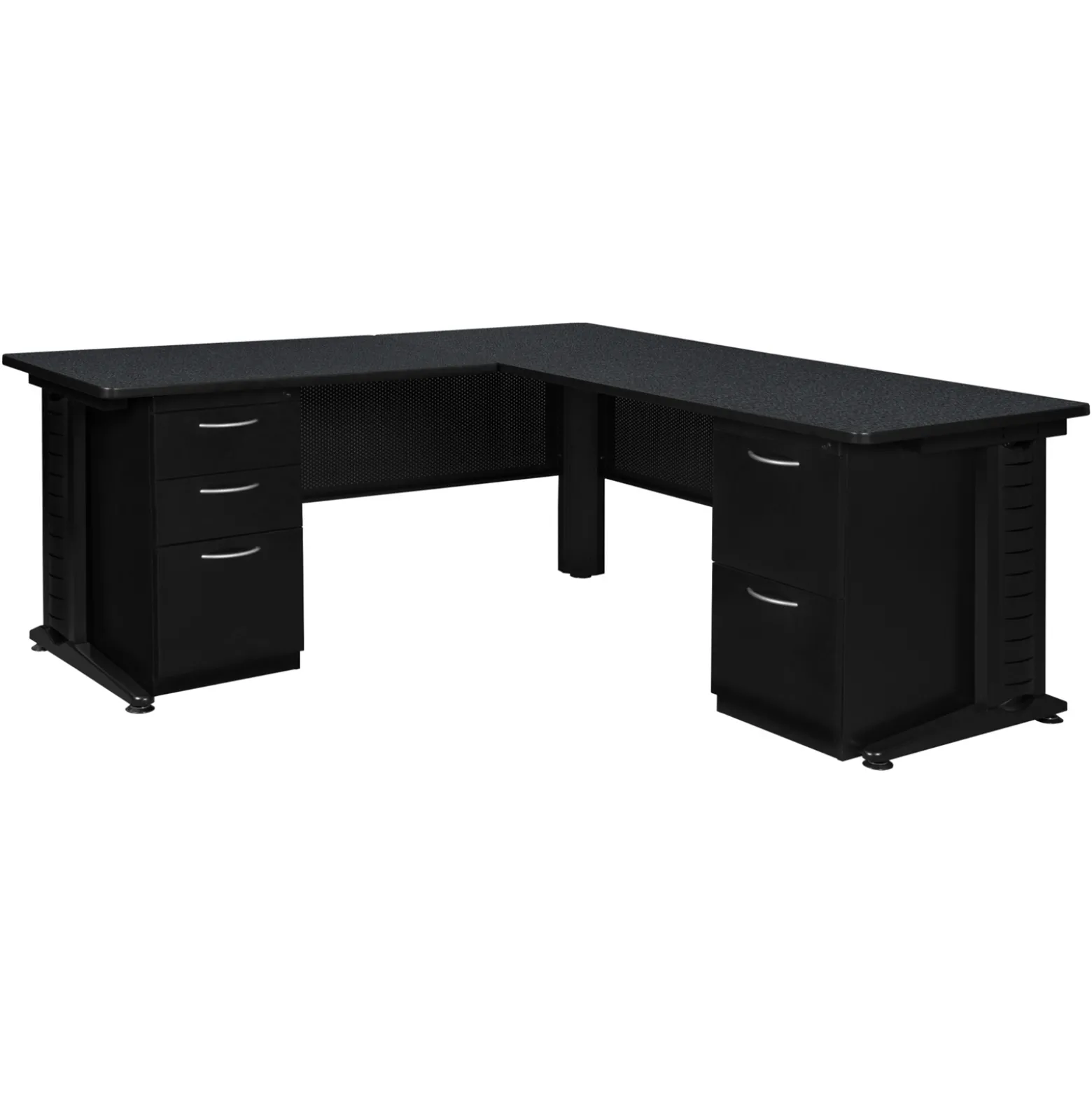 Merit Double Pedestal L-Shaped Desk - 72"W x 72"D