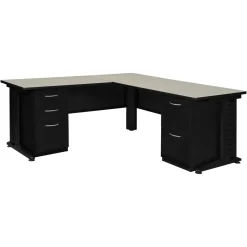 Merit Double Pedestal L-Shaped Desk - 72