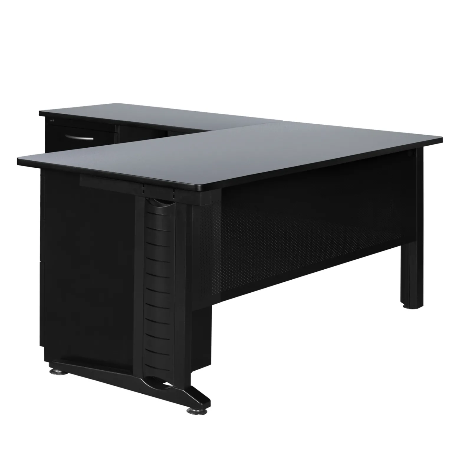 Merit Double Pedestal L-Shaped Desk - 72"W x 72"D
