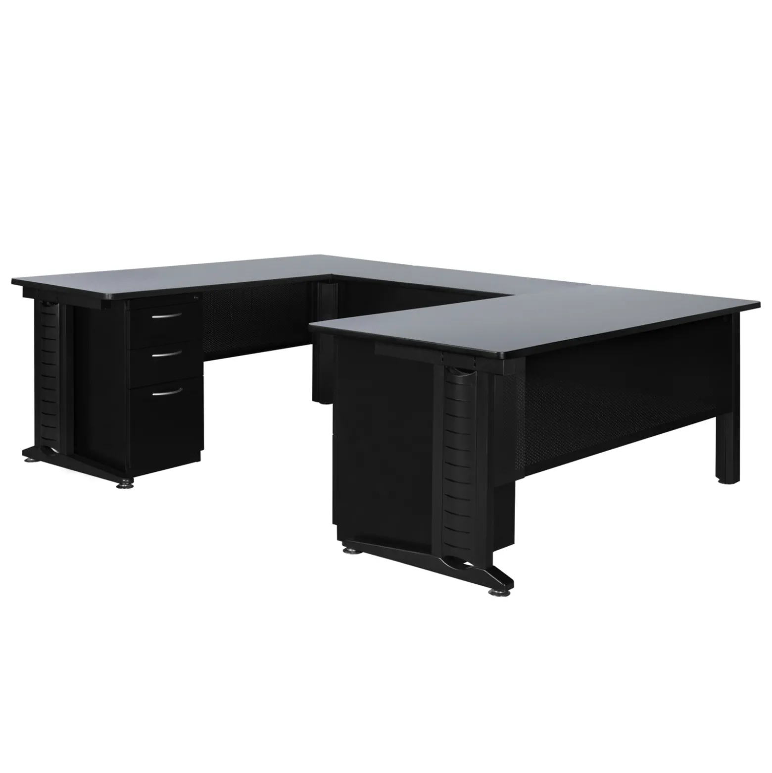 Merit Double Pedestal U-Desk - 66"W x 102"D