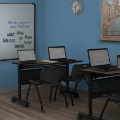 Merit Flip Top Training Table with Casters and Modesty Panel - 48