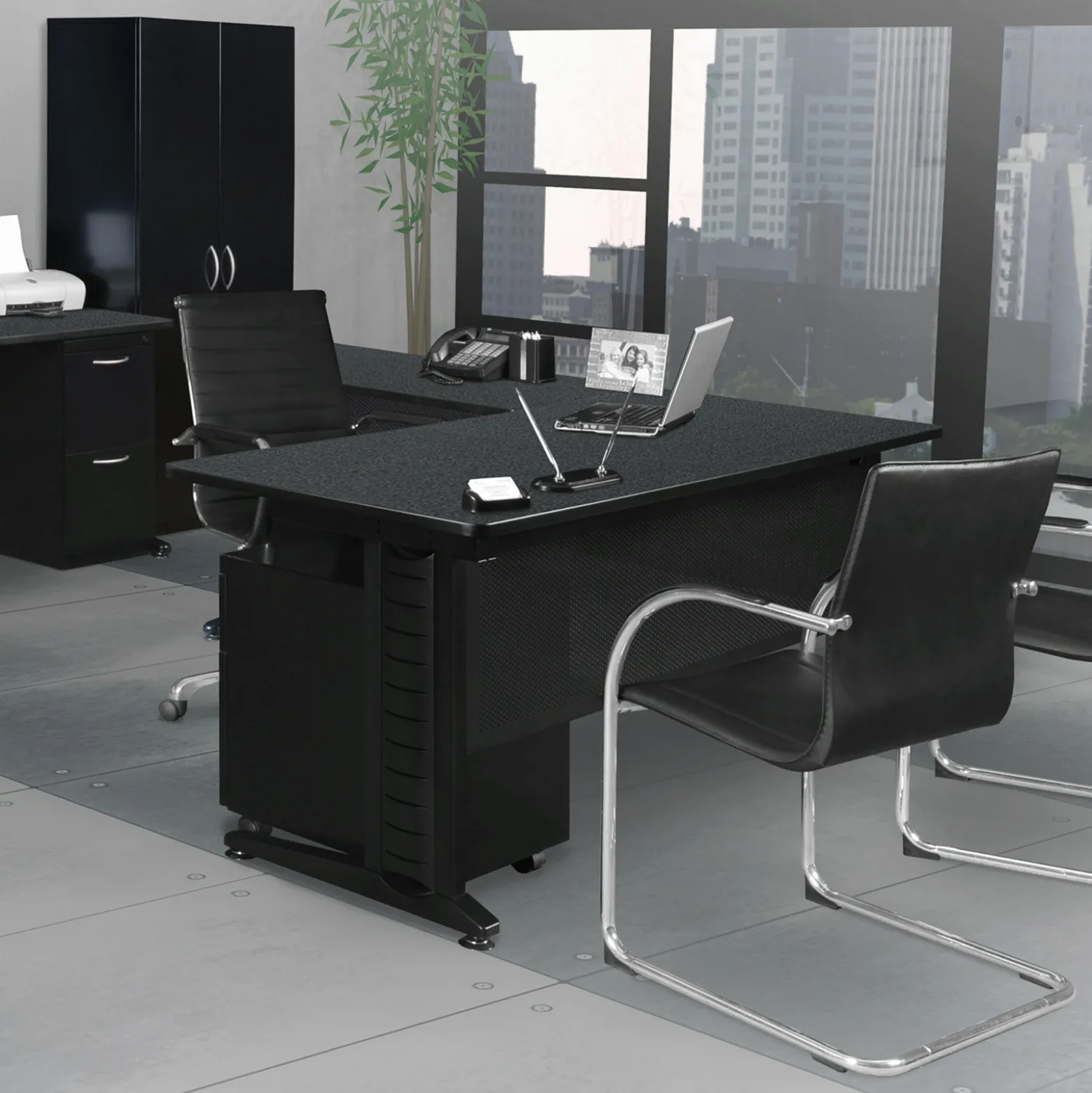 Merit L-Shaped Desk Shell - 66"W x 78"D