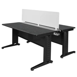 Merit 2-Person Workstation with Privacy Divider - 72"W x 24"D