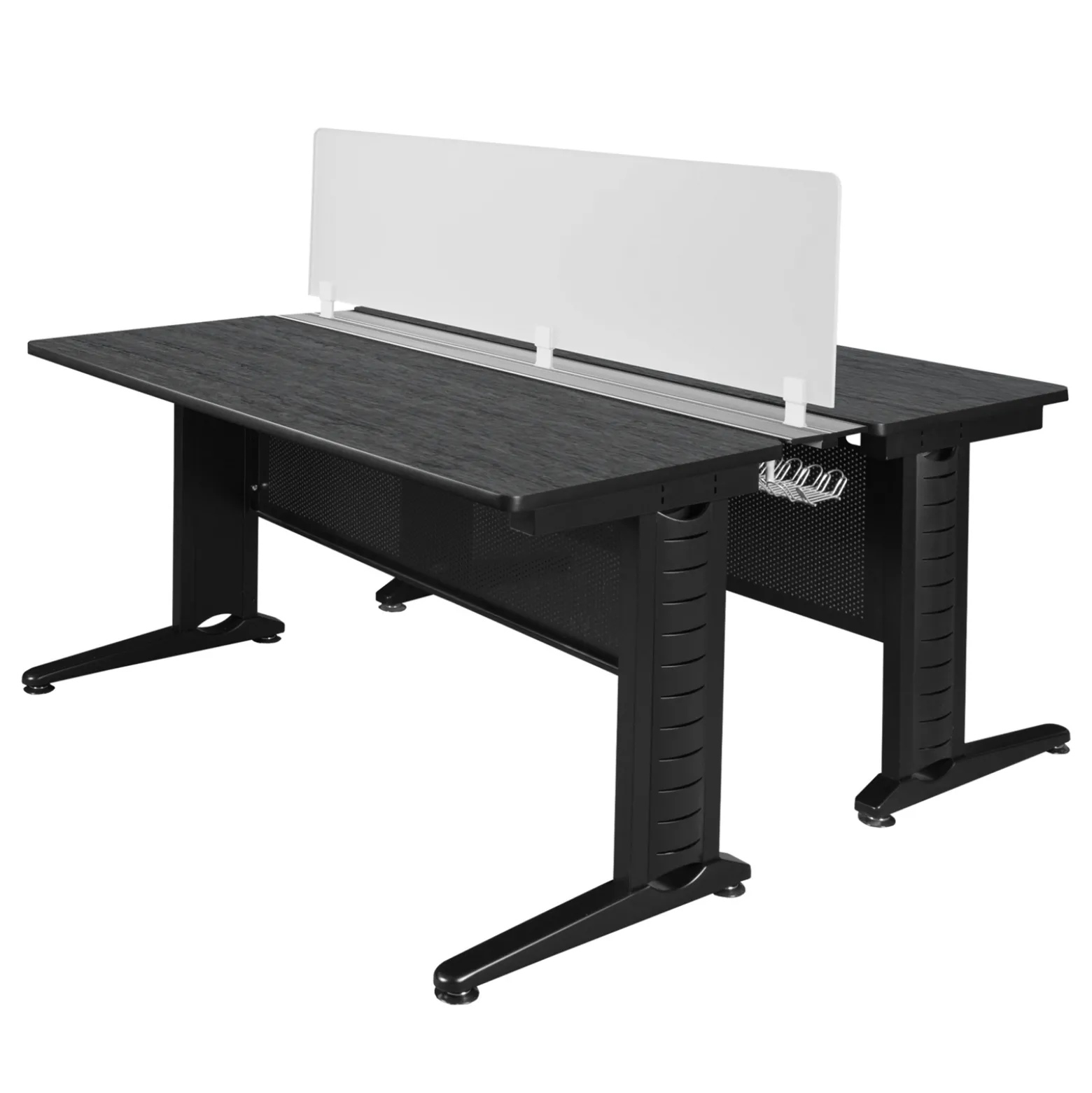 Merit 2-Person Workstation with Privacy Divider - 72"W x 24"D