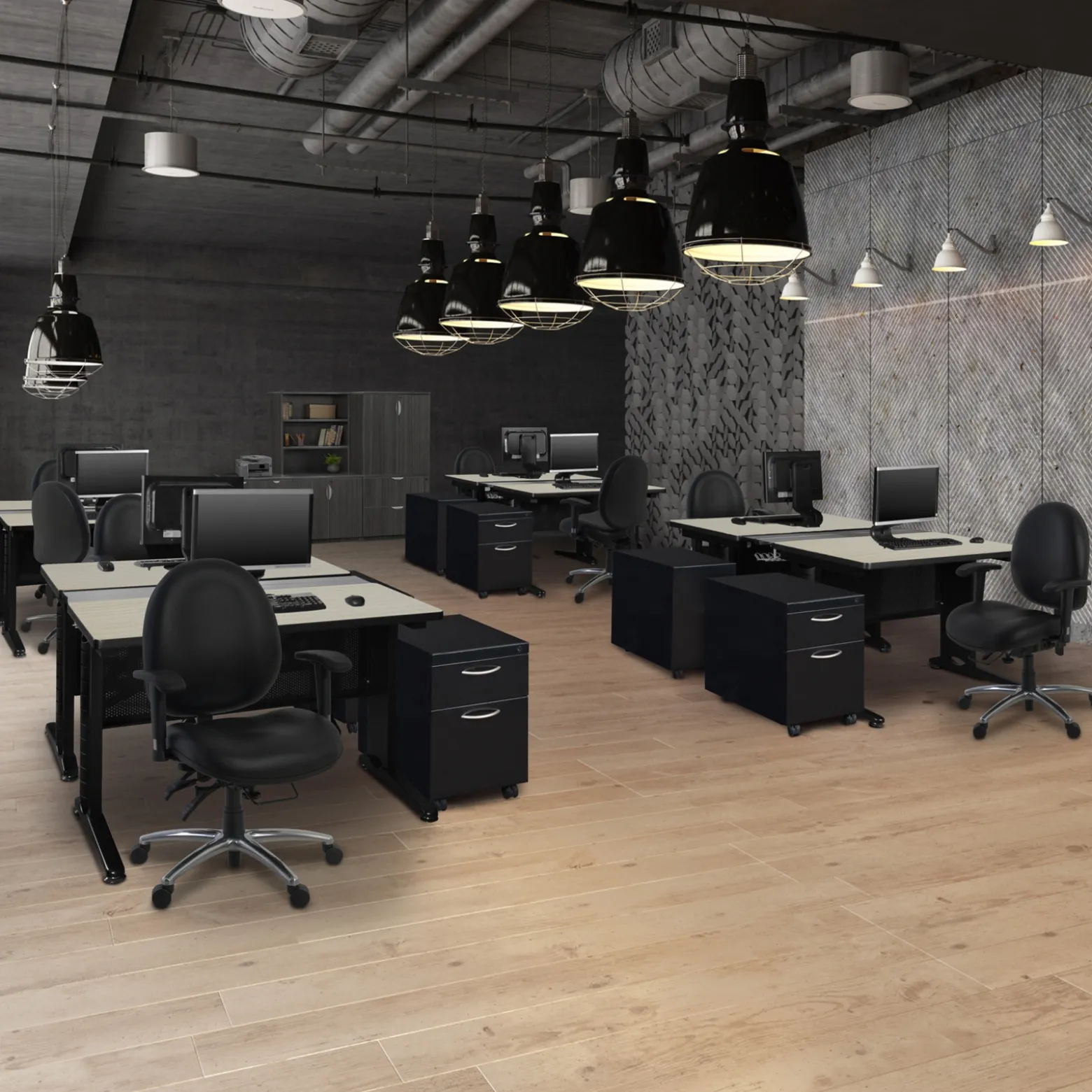 Merit 2-Person Workstation - 48"W x 58"D