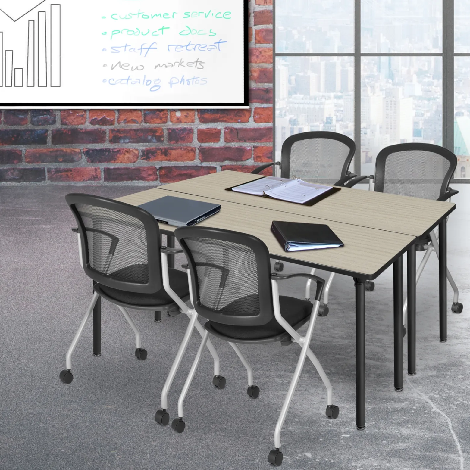 Merit Rectangle Folding Table - 60"x24"