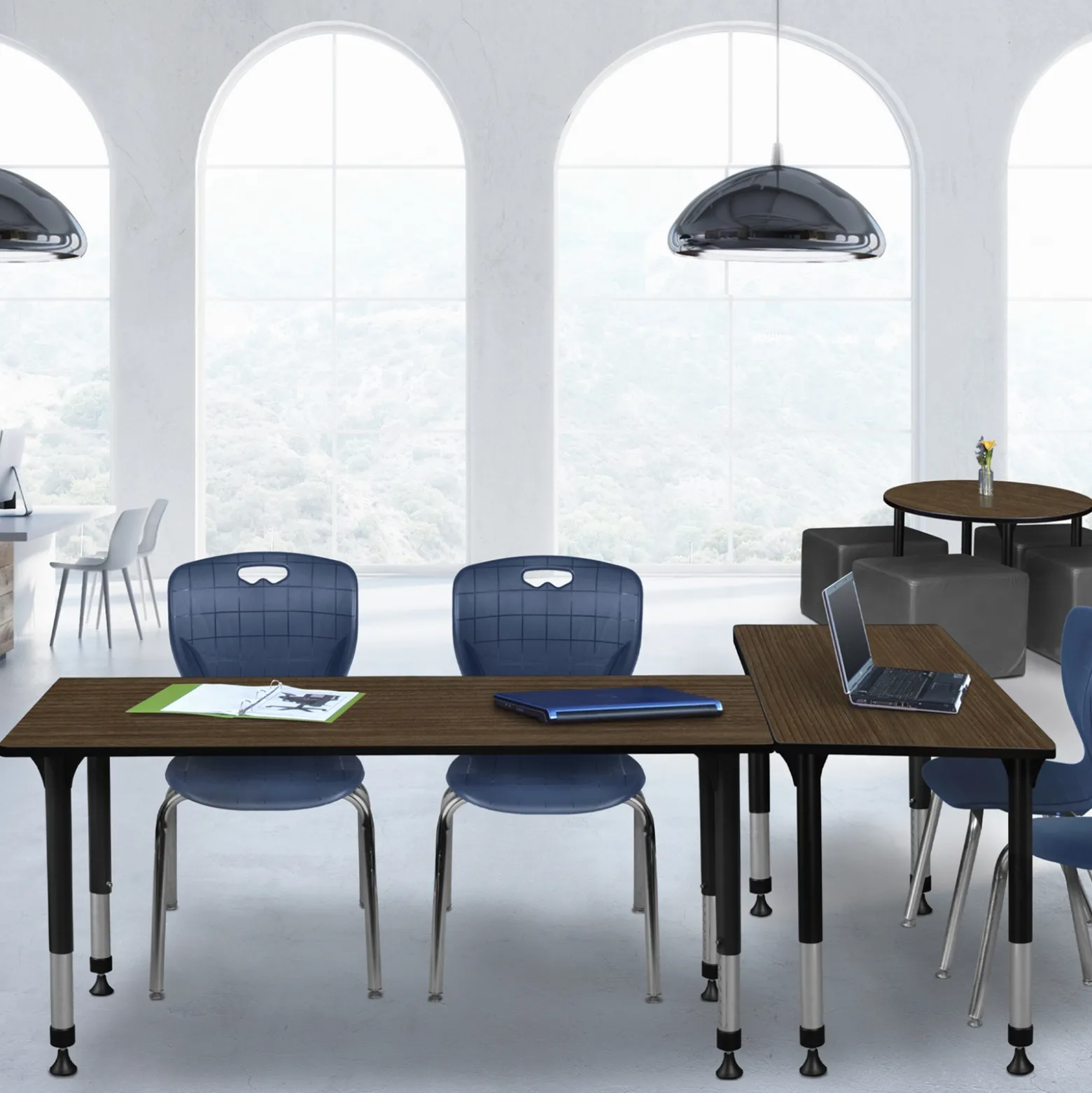 Merit Rectangle Height-Adjustable Table - 66"x24"