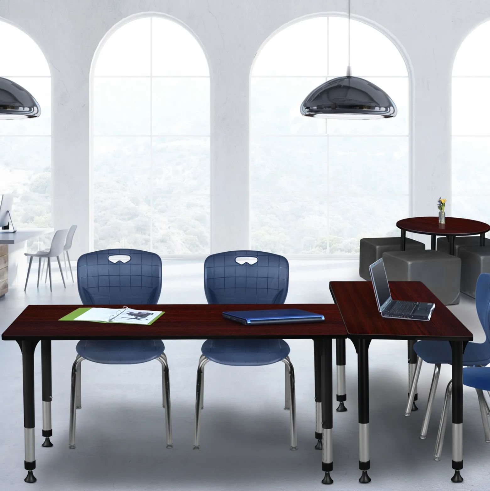 Merit Rectangle Height-Adjustable Table - 66"x30"
