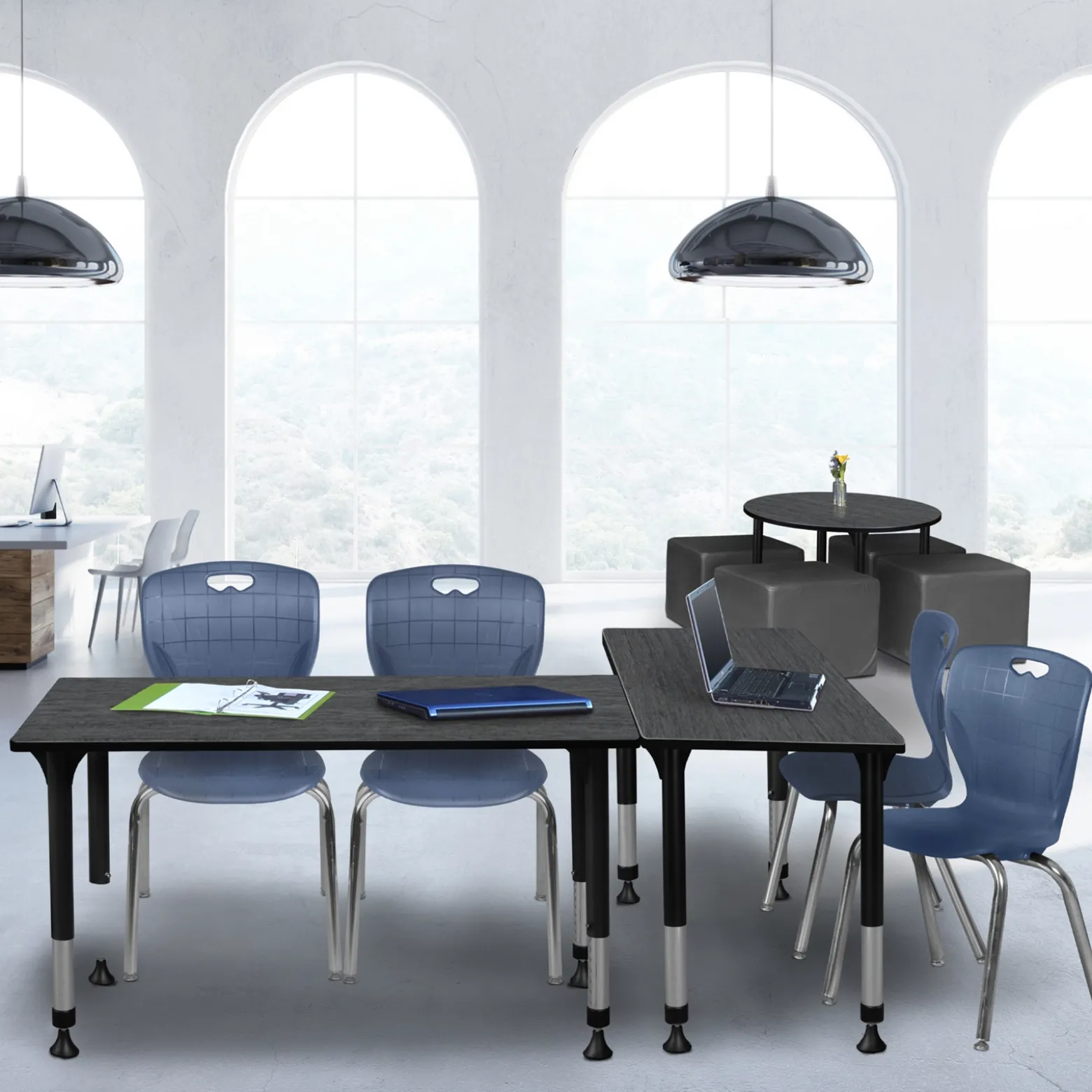 Merit Rectangle Height-Adjustable Table - 42"x30"