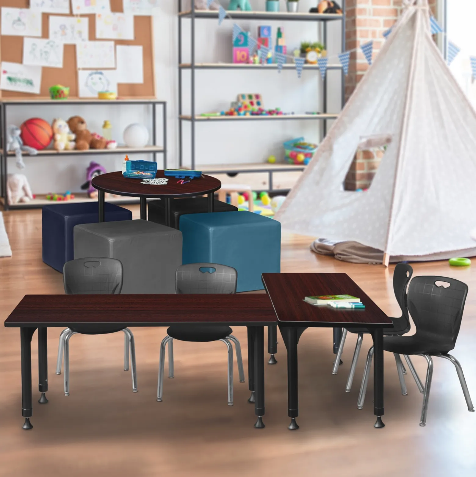 Merit Rectangle Height-Adjustable Table - 42"x30"