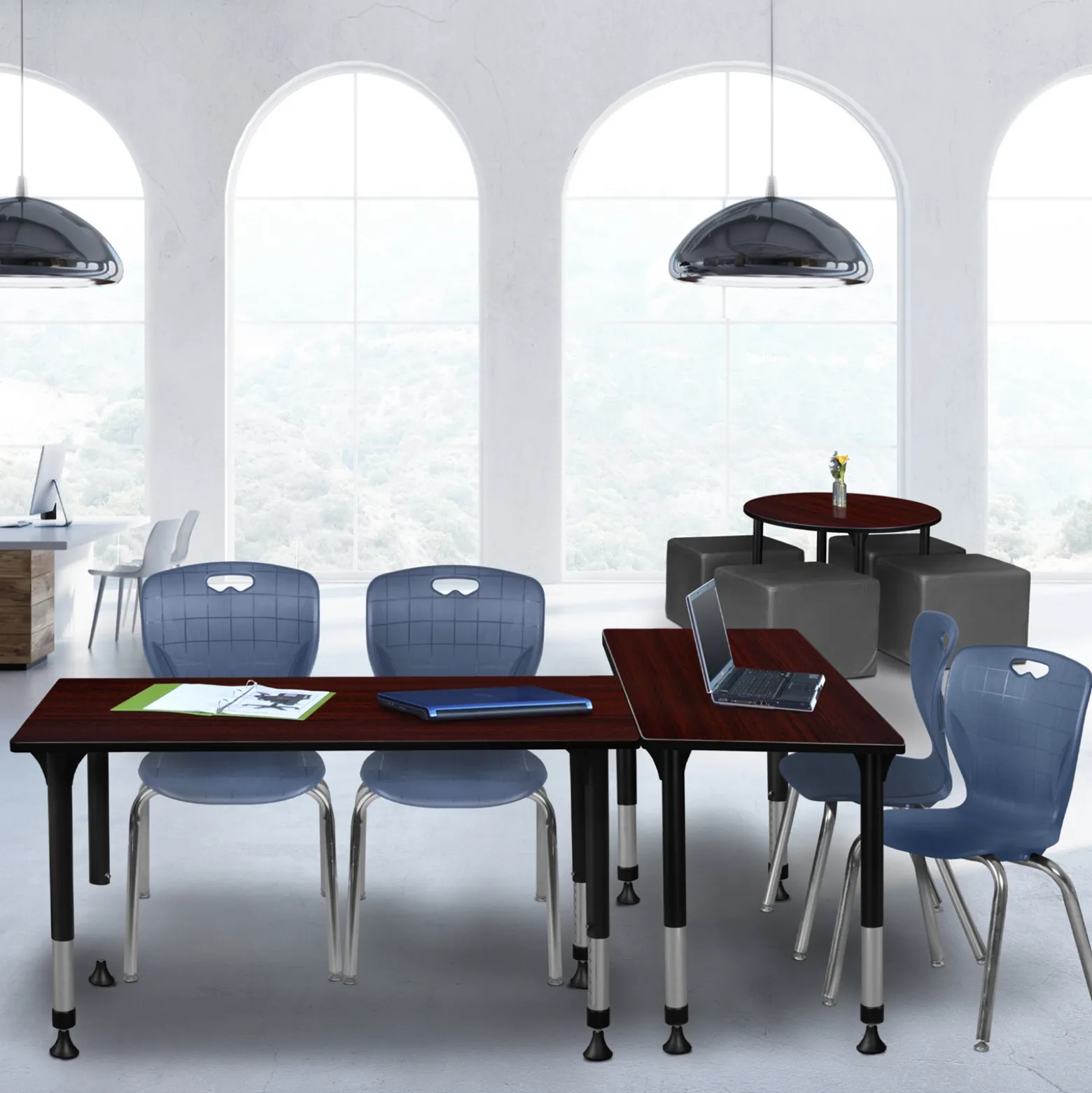 Merit Rectangle Height-Adjustable Table - 42"x30"