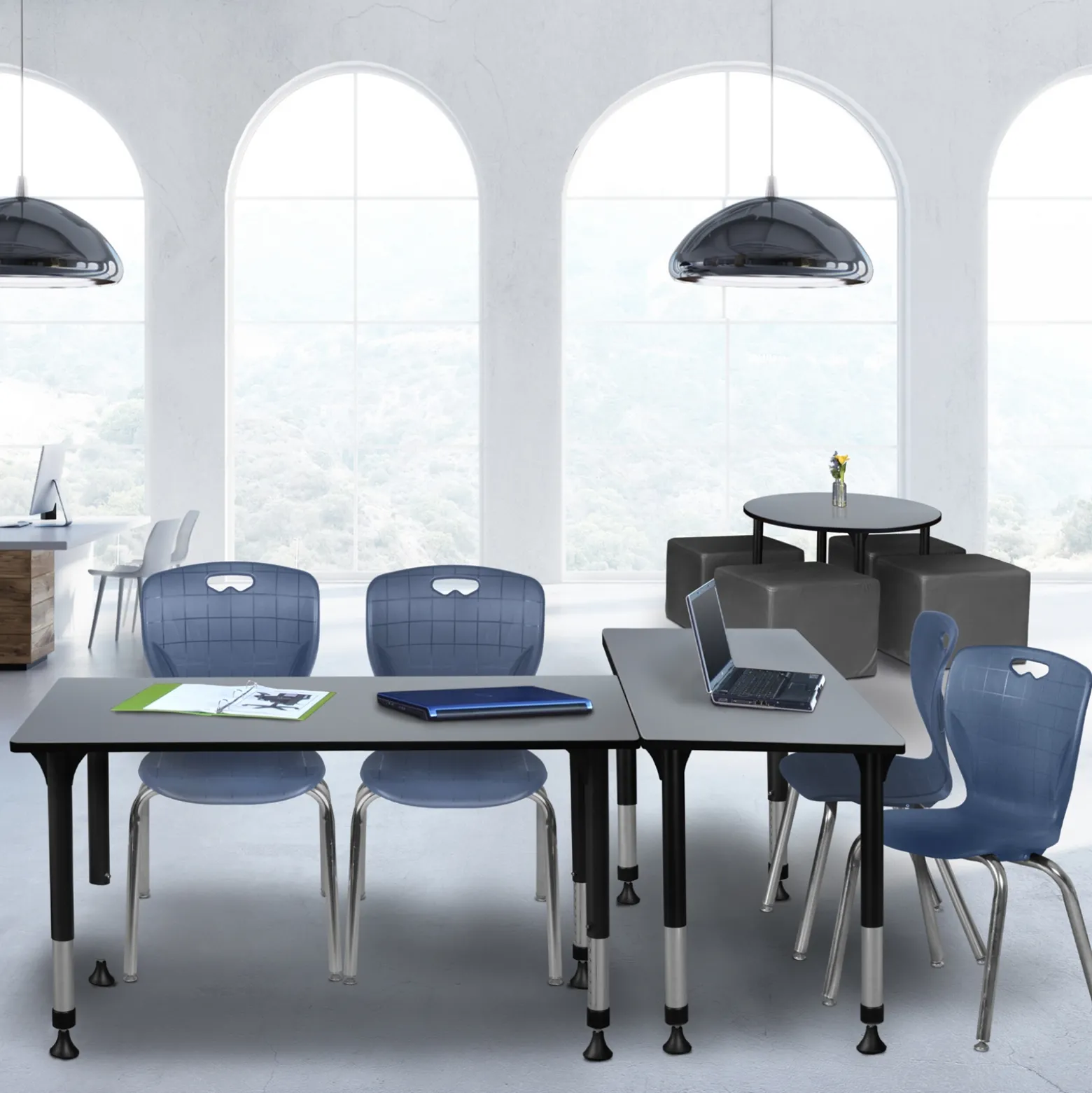 Merit Rectangle Height-Adjustable Table - 42"x30"
