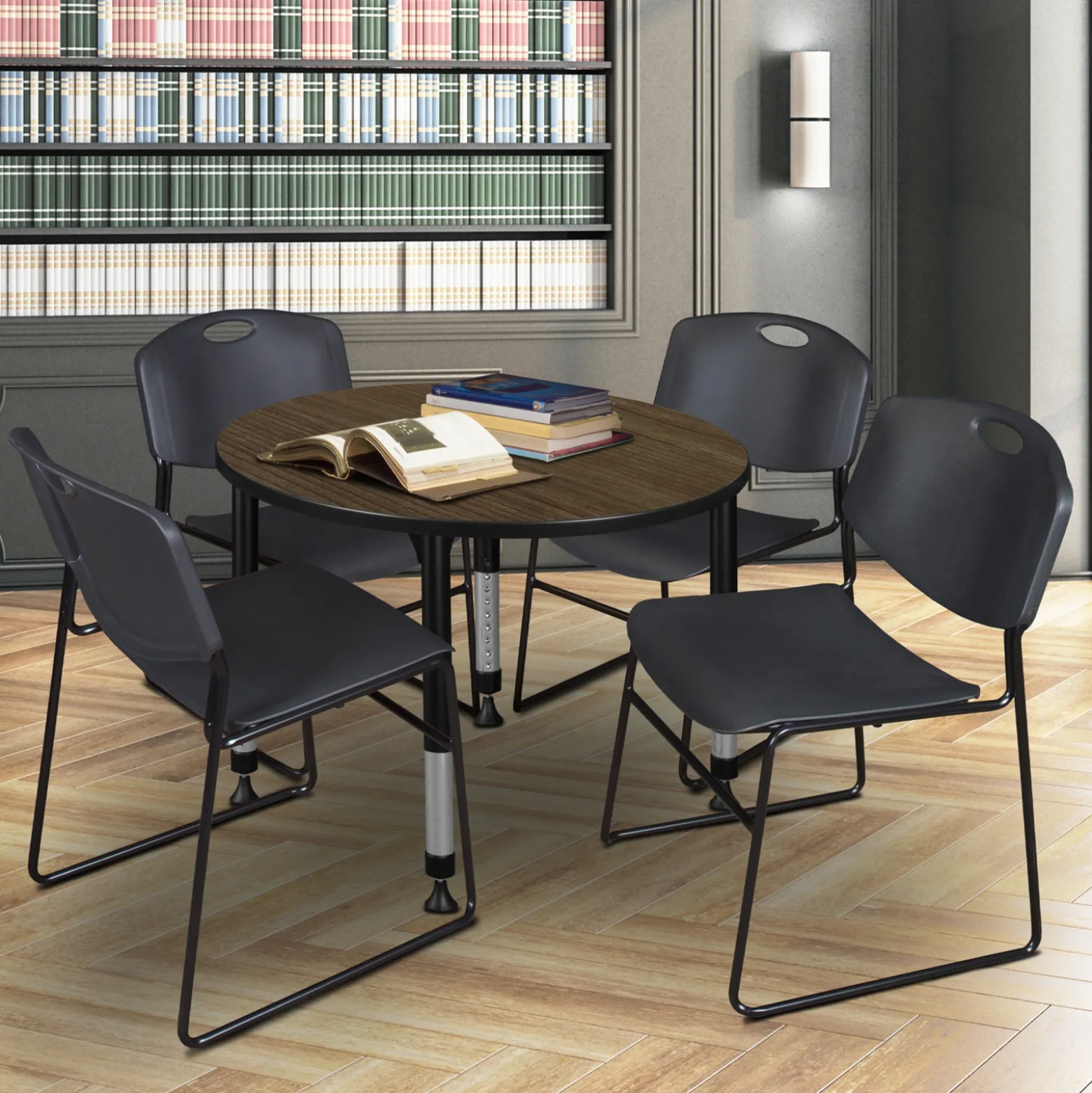 Merit Round Height-Adjustable Table - 36"D
