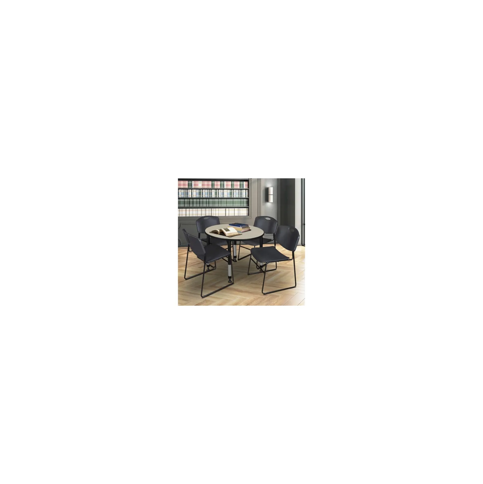 Merit Round Height-Adjustable Table - 42"D