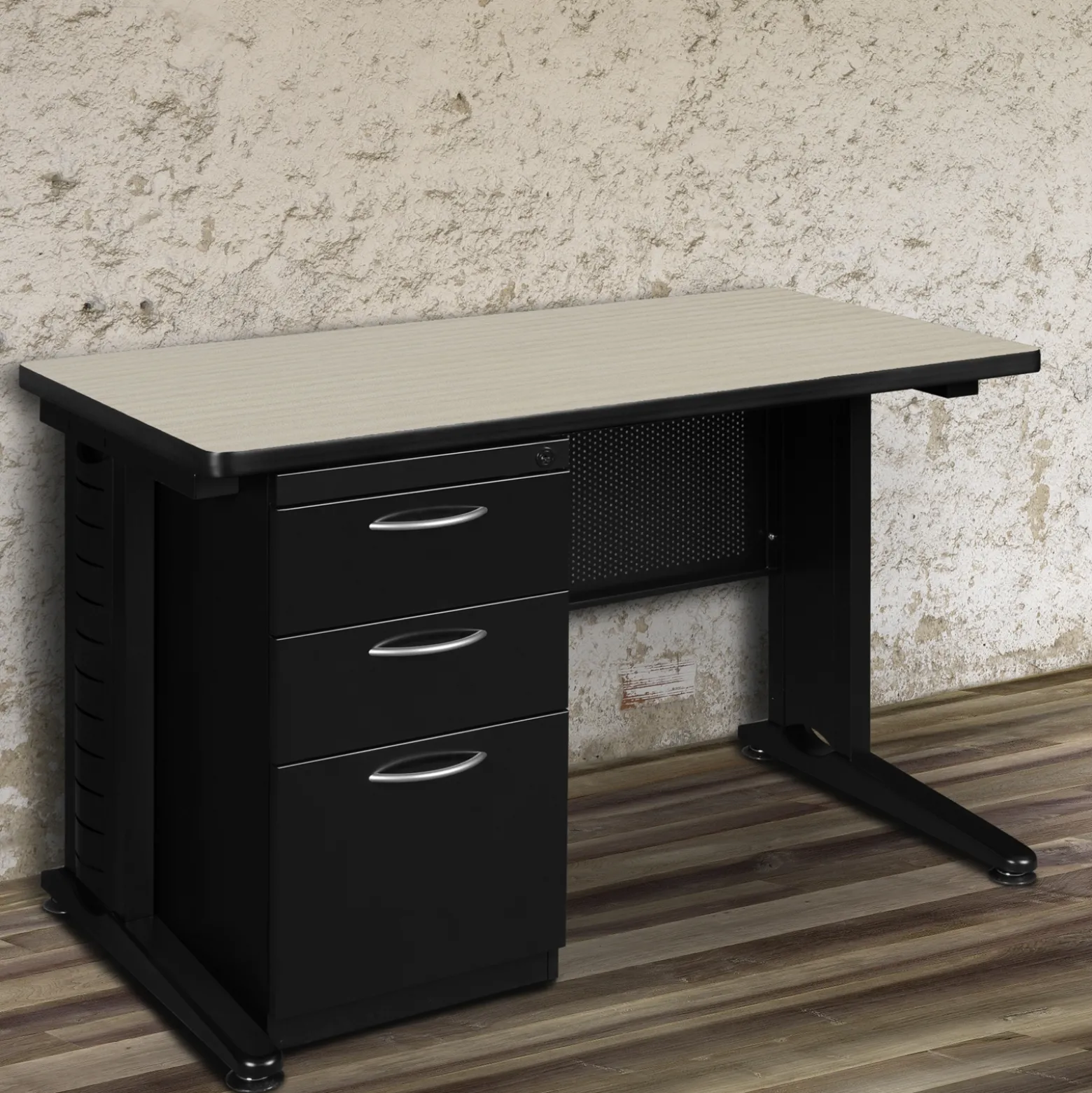 Merit Single Pedestal Desk - 48"W x 24"D