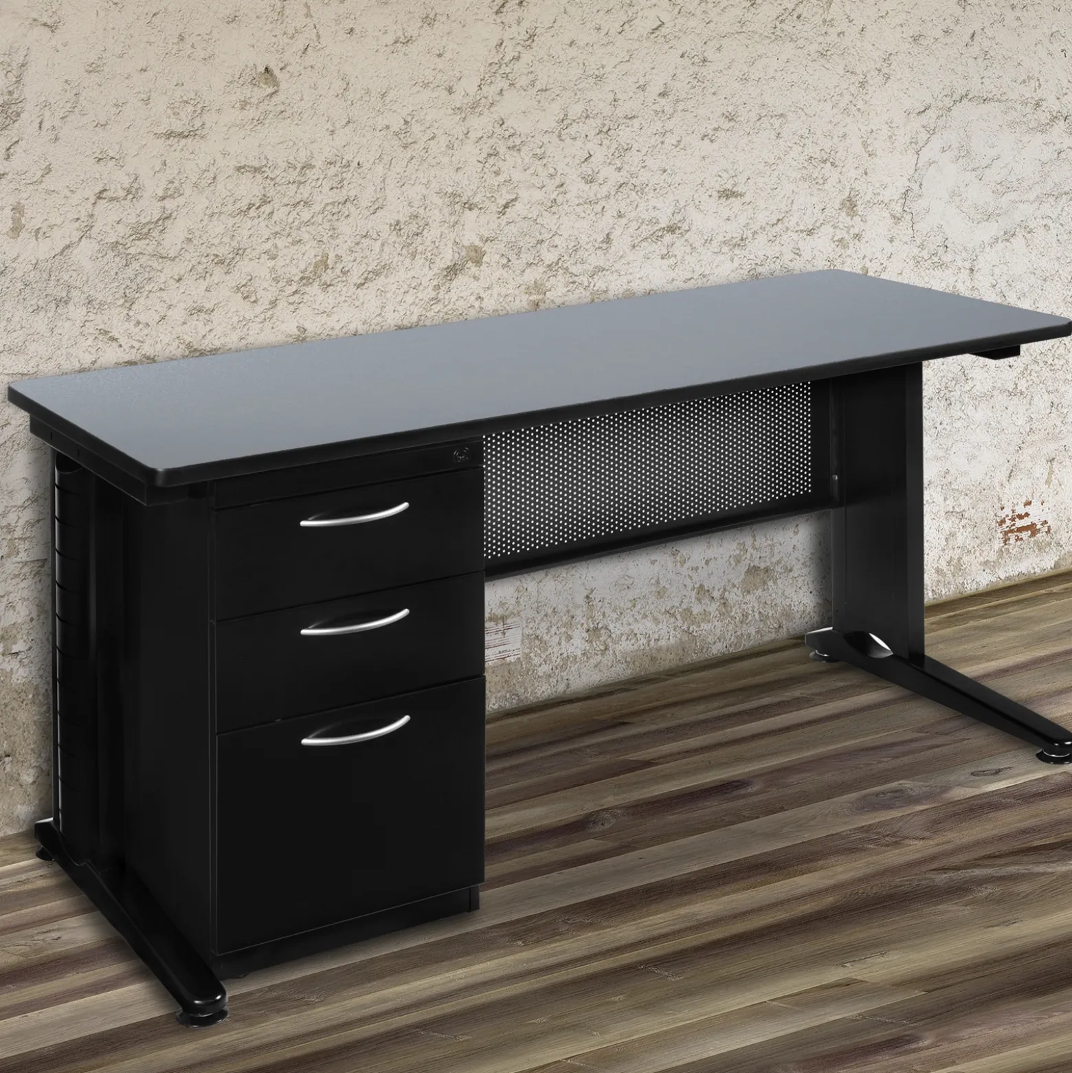 Merit Single Pedestal Desk - 66"W x 24"D