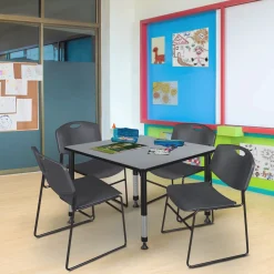 Merit Square Height-Adjustable Table - 48"D