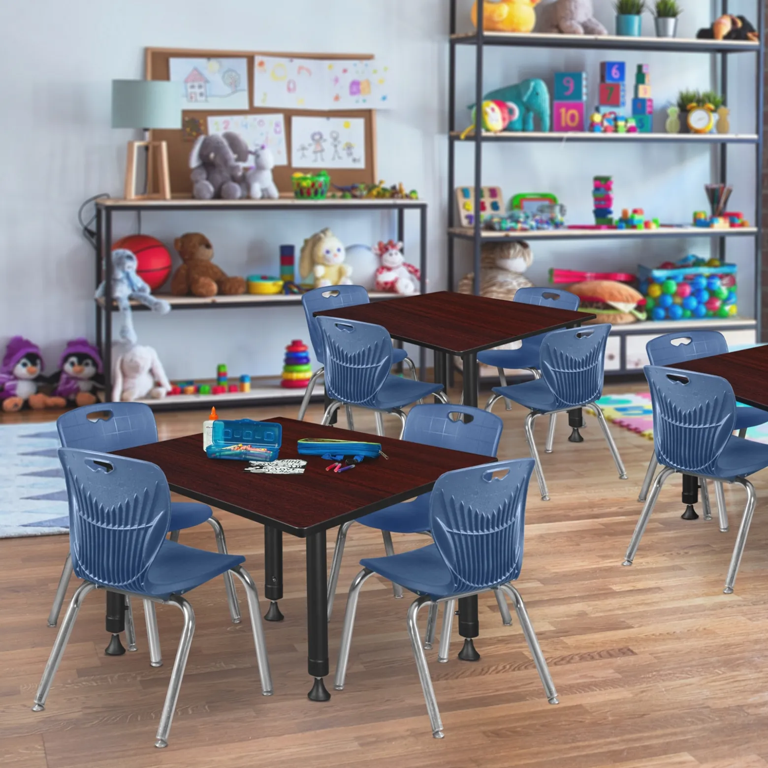 Merit Square Height-Adjustable Table - 48"D