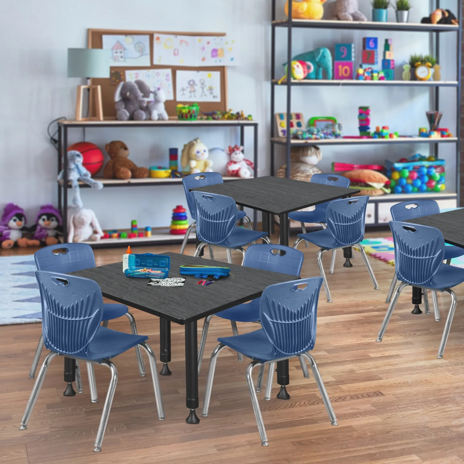 Merit Square Height-Adjustable Table - 48"D