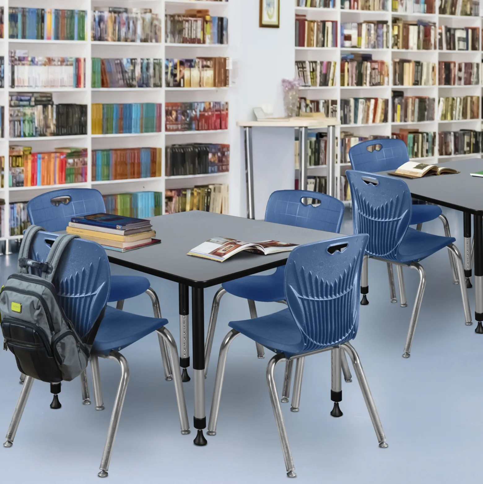 Merit Square Height-Adjustable Table - 48"D