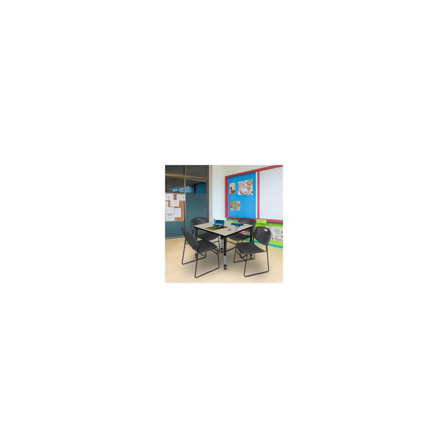 Merit Square Height-Adjustable Table - 42"D