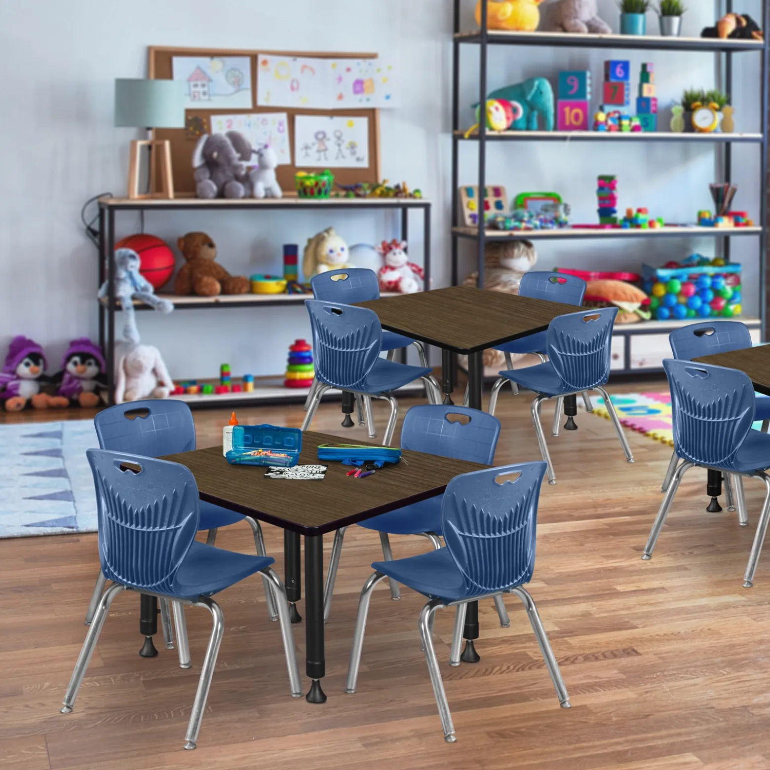 Merit Square Height-Adjustable Table - 30"D