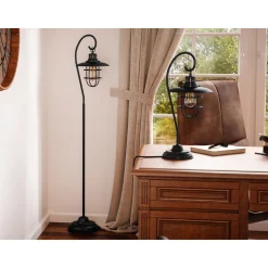 Metal Lantern Floor Lamp - 58.5