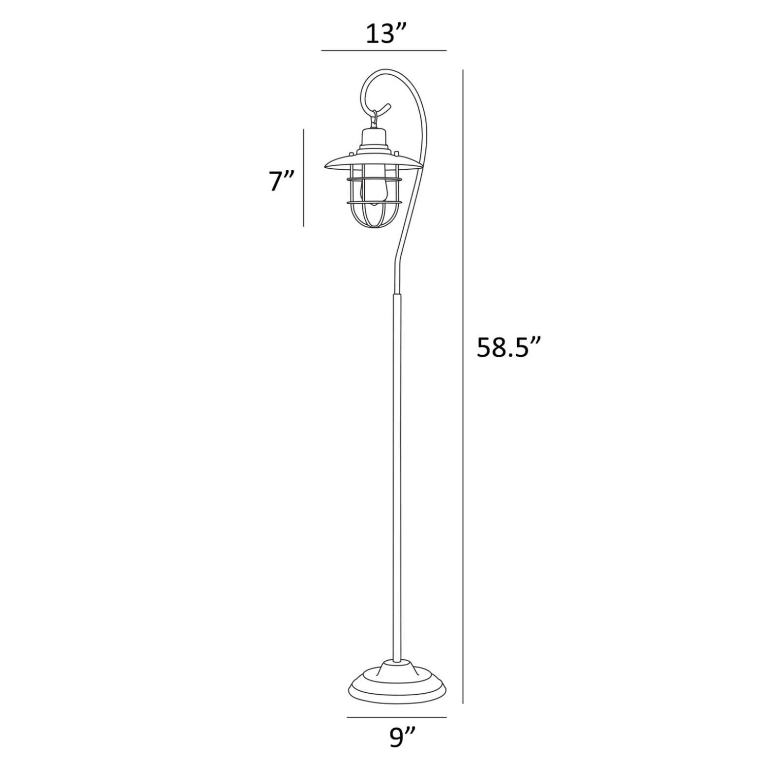 Metal Lantern Floor Lamp - 58.5"H
