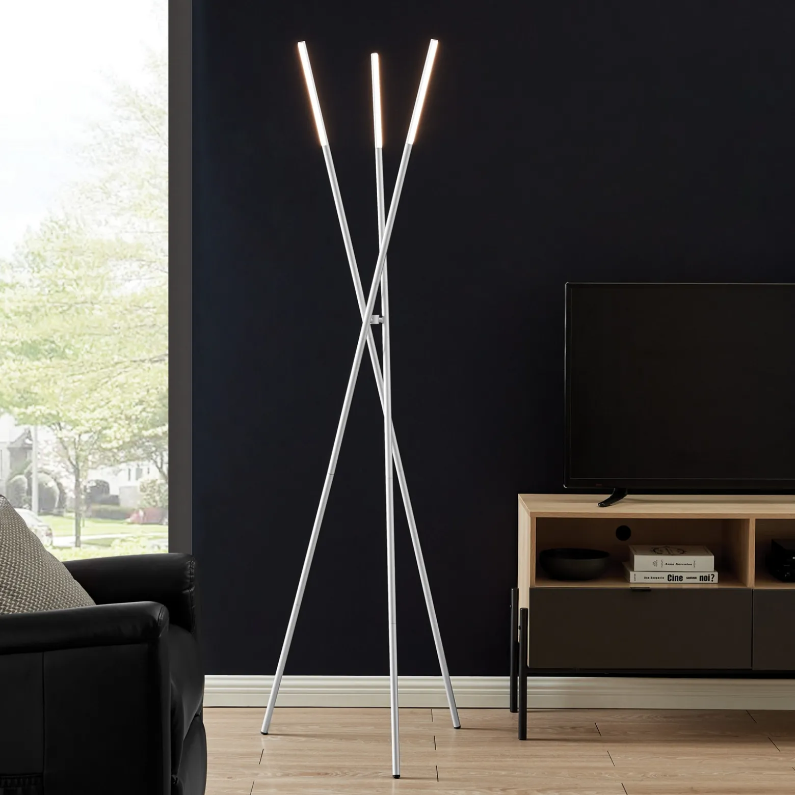 Metal Tripod Floor Lamp - 73.5"H