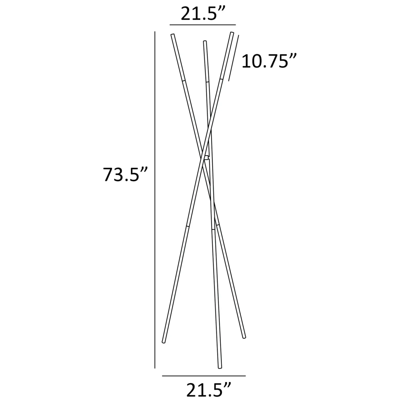 Metal Tripod Floor Lamp - 73.5"H