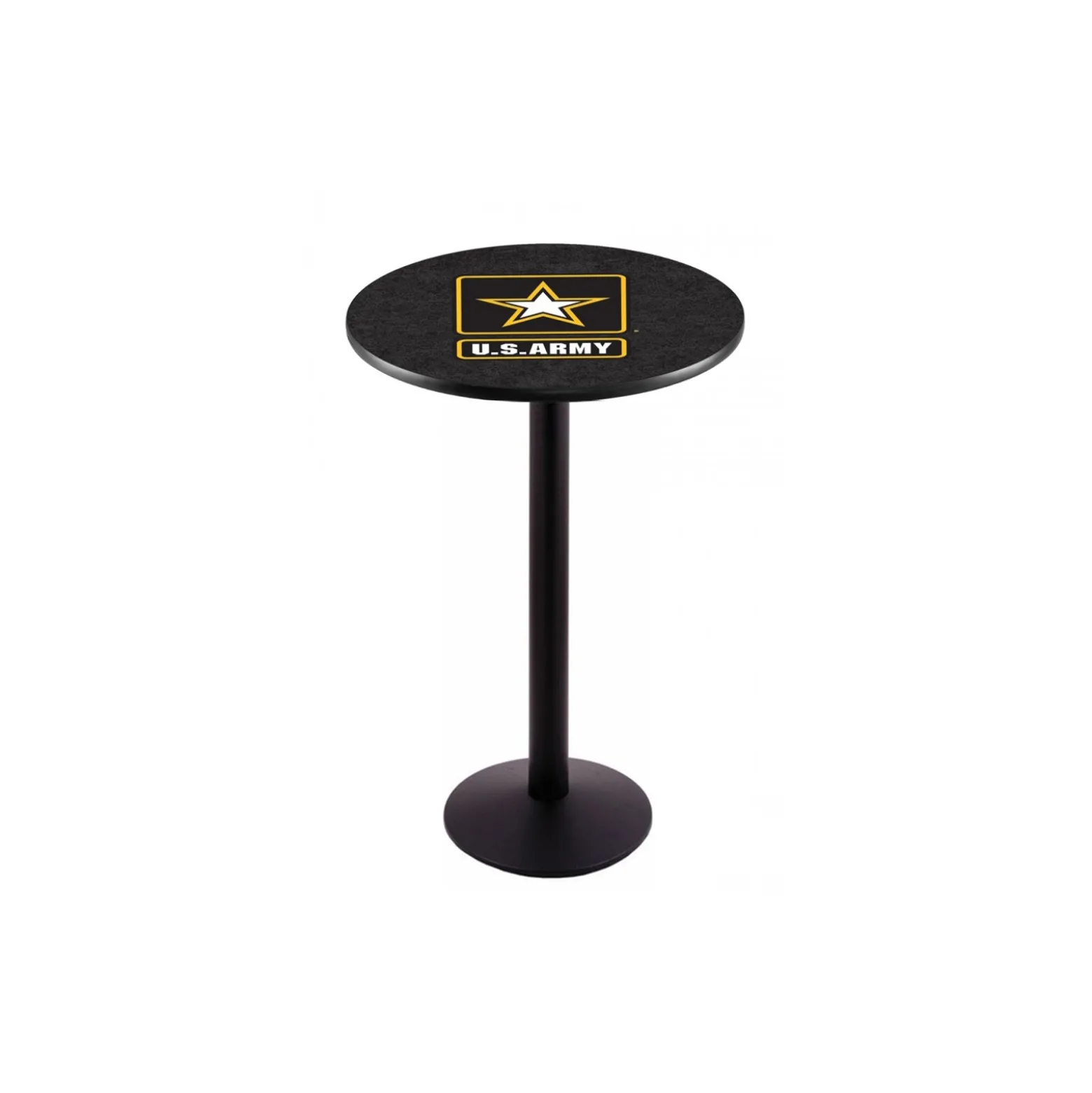 Military Logo Disc Base Table - 28"DIA x 42"H