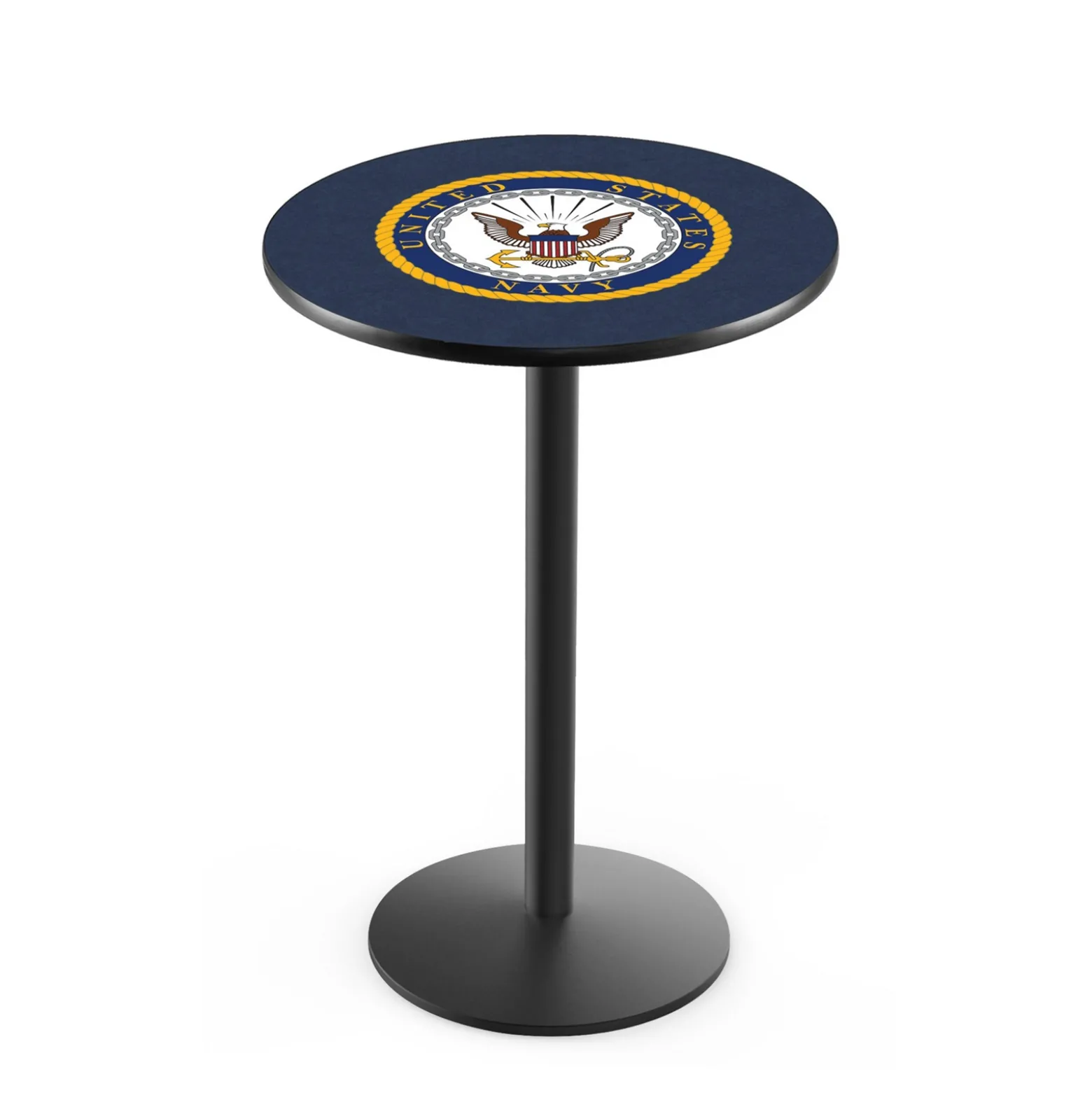 Military Logo Disc Base Table - 28"DIA x 42"H