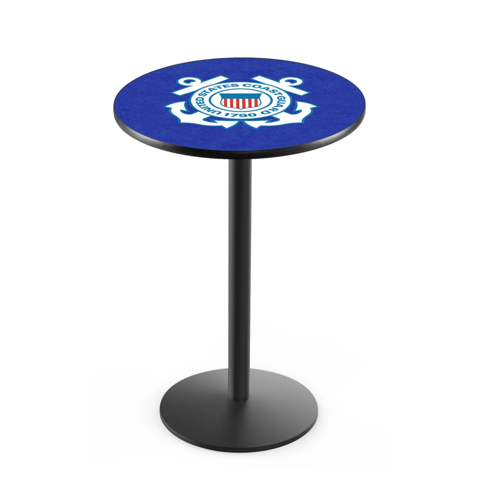 Military Logo Disc Base Table - 28"DIA x 42"H