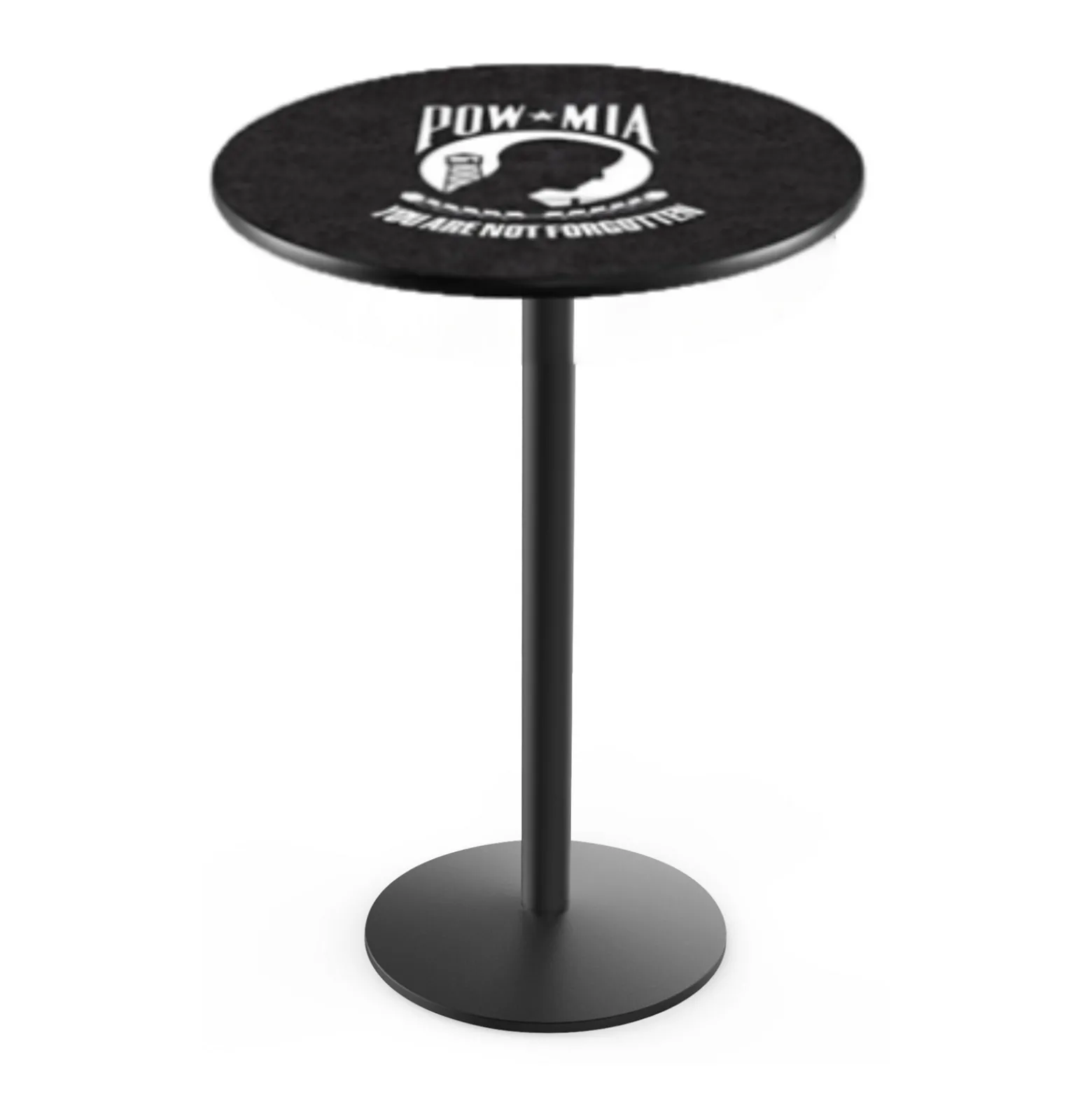 Military Logo Disc Base Table - 28"DIA x 42"H