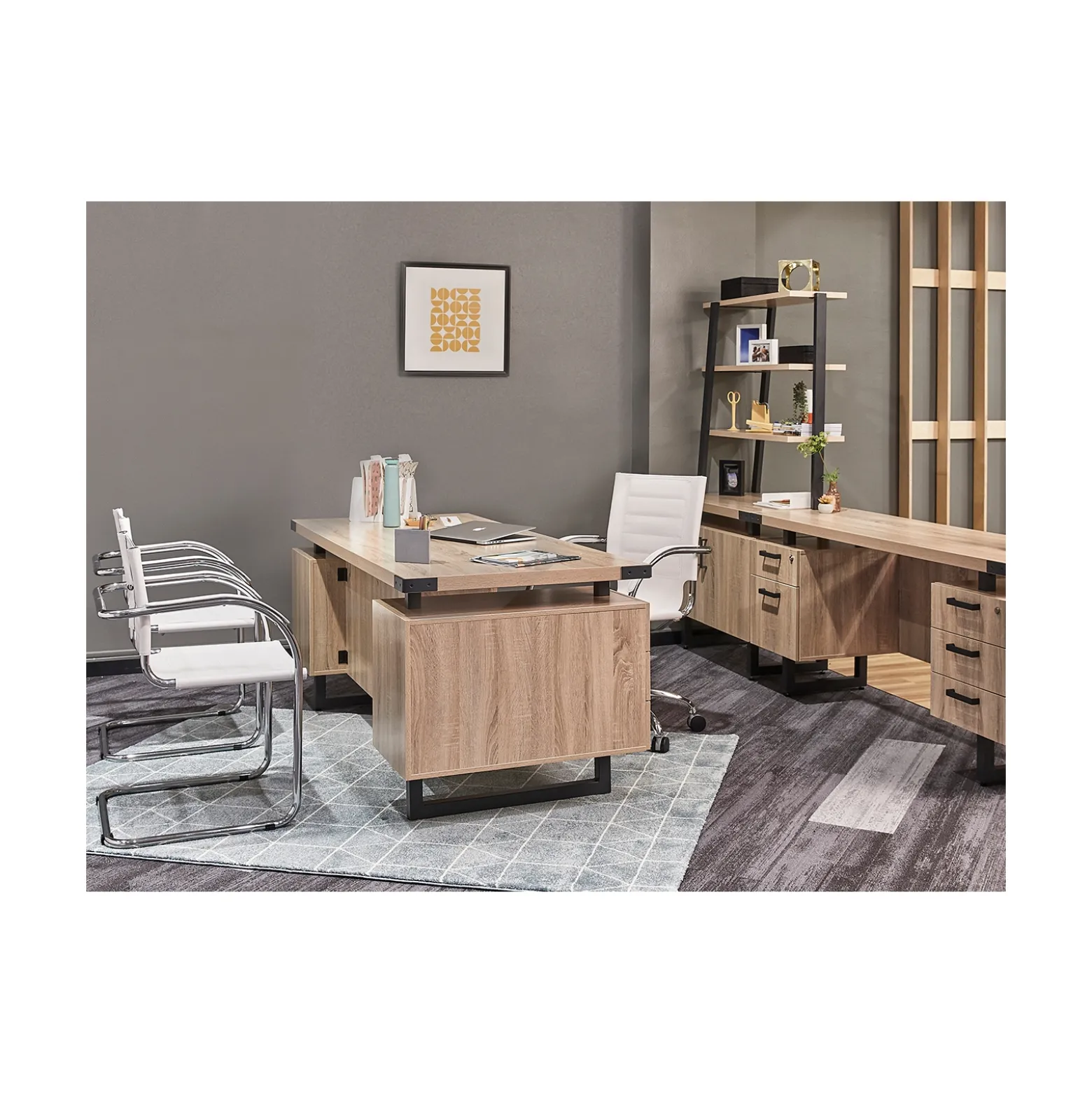 Mirella Double Pedestal Desk - 72"W