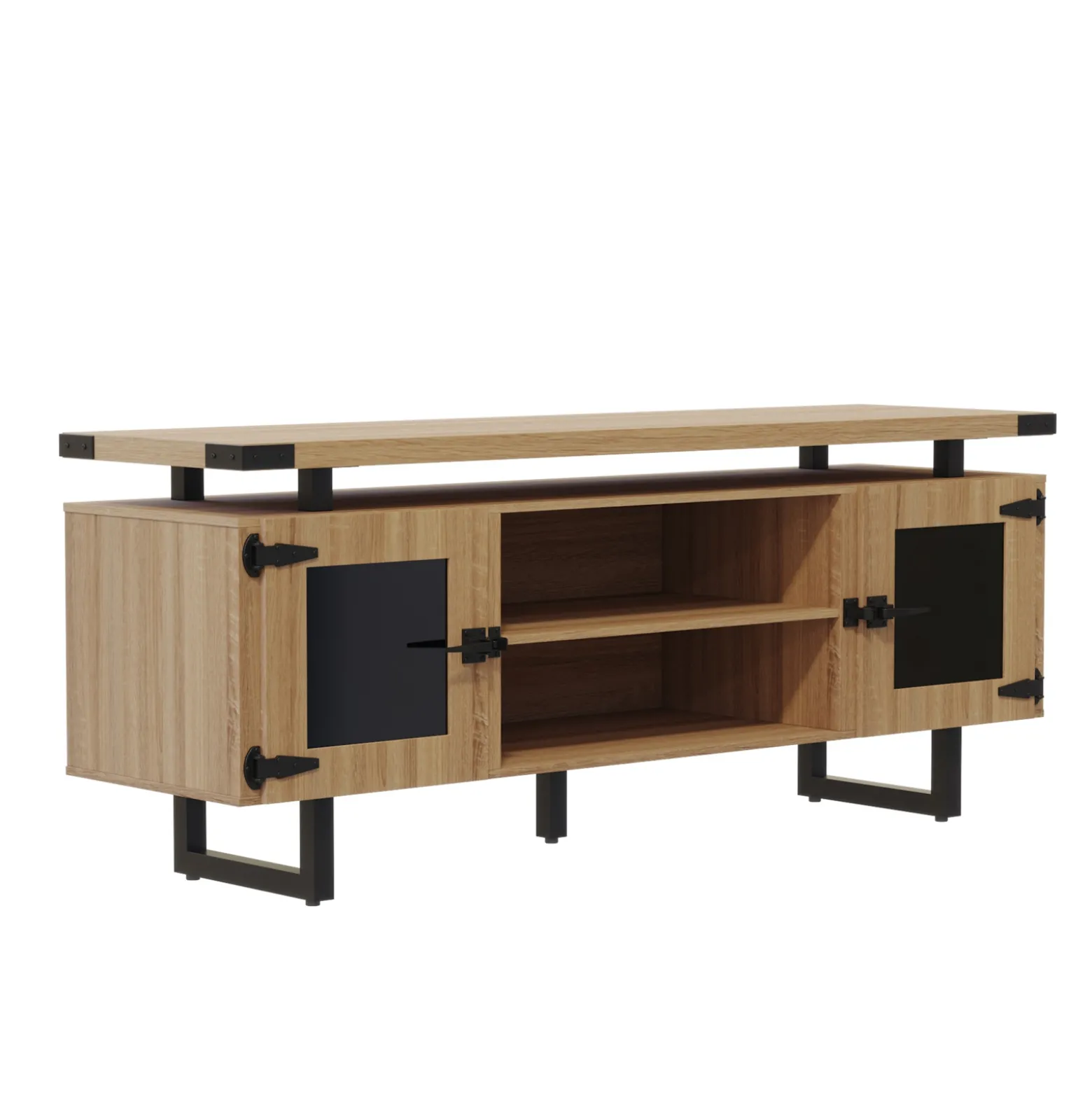 Mirella Low Wall Cabinet w/ Glass Doors - 72"Wx20"Dx29.5"H