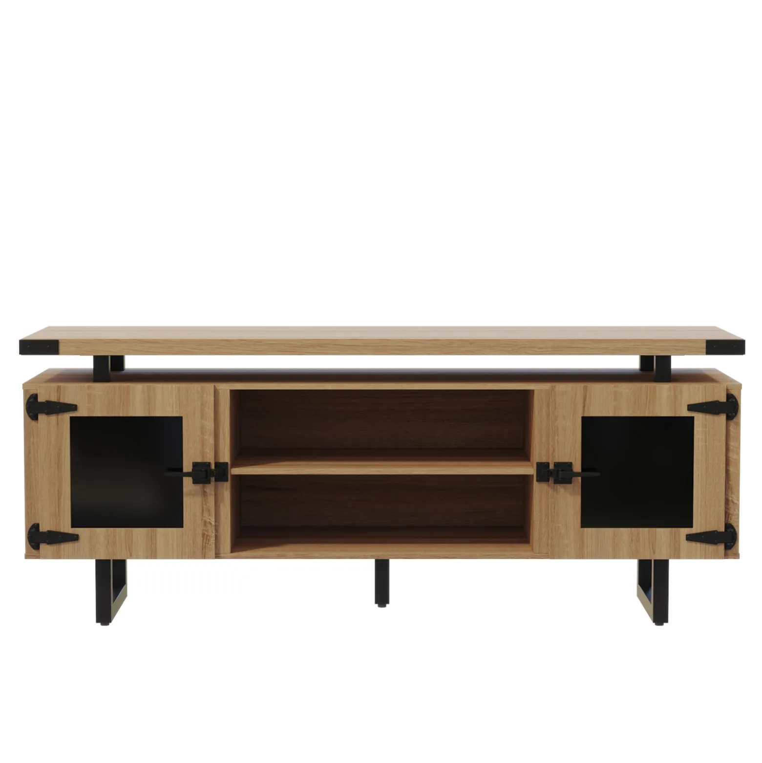 Mirella Low Wall Cabinet w/ Glass Doors - 72"Wx20"Dx29.5"H
