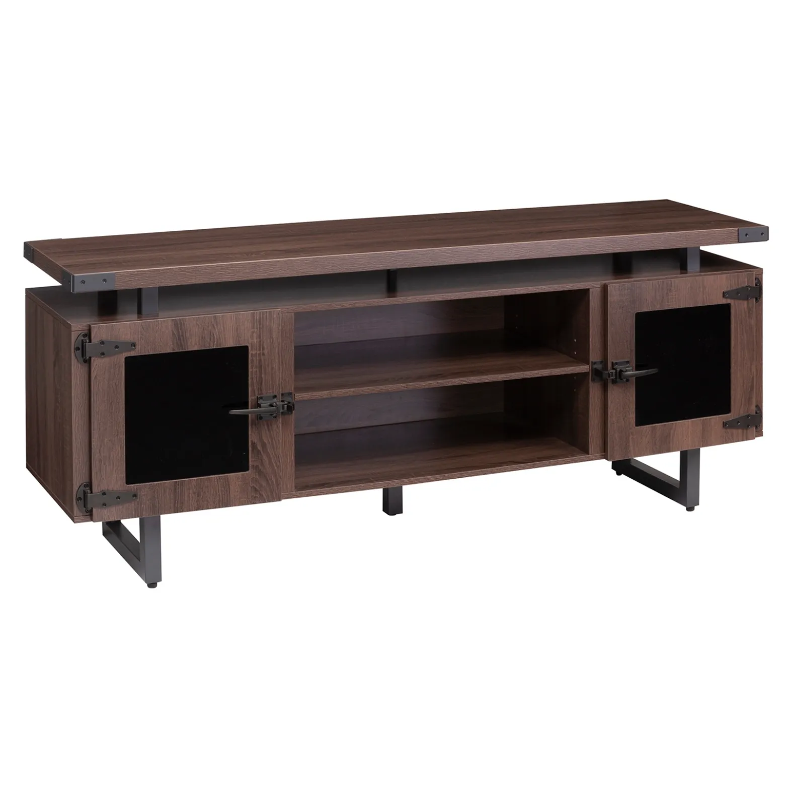 Mirella Low Wall Cabinet w/ Glass Doors - 72"Wx20"Dx29.5"H