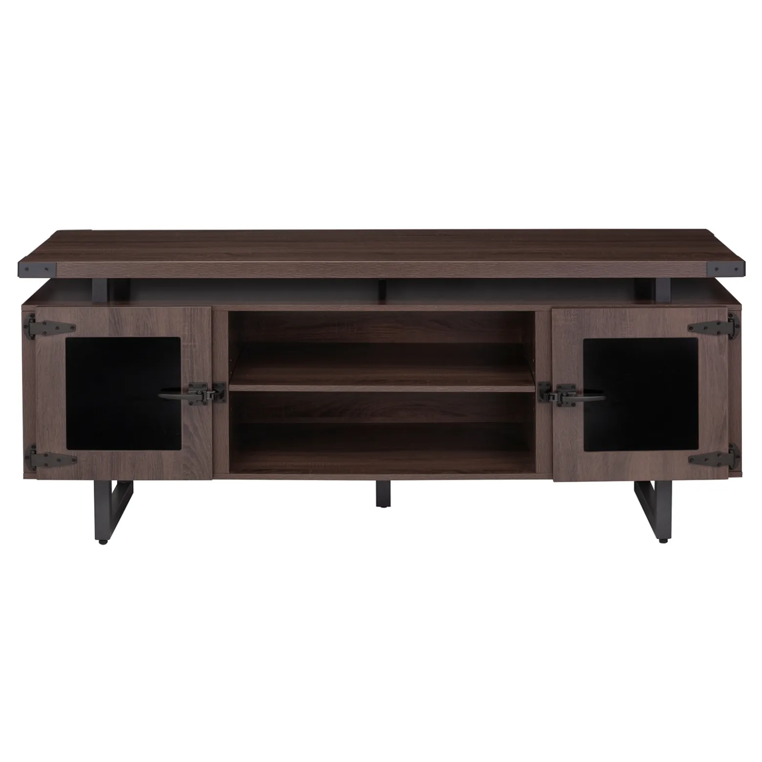 Mirella Low Wall Cabinet w/ Glass Doors - 72"Wx20"Dx29.5"H