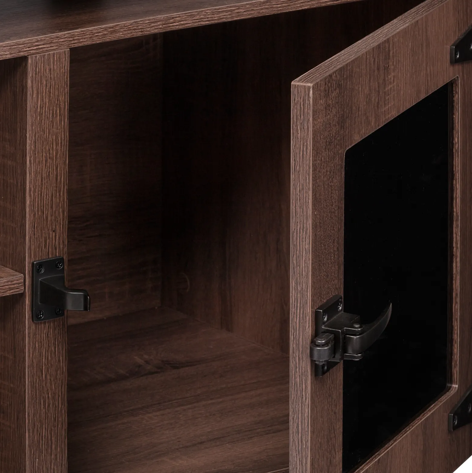 Mirella Low Wall Cabinet w/ Glass Doors - 72"Wx20"Dx29.5"H